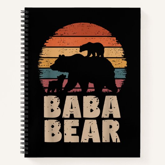 Baba Bear Vintag Retro Funny Vatertag Notizblock (Vorderseite)