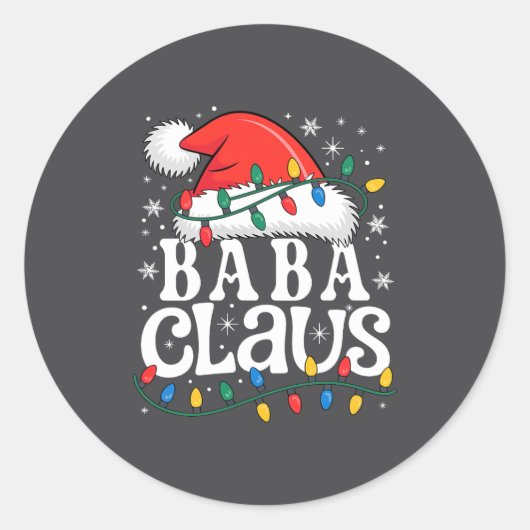Baba Claus Funny Xmas Christmas Grandma Holiday St Runder Aufkleber (Vorderseite)