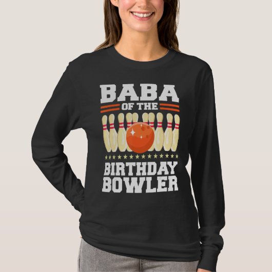 Baba des Bowler-Tag-Bowling-Party T-Shirt (Vorderseite)