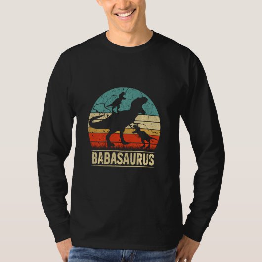 Baba Dinosaur Rex Babasaurus 2 Kinder Familie Matc T-Shirt (Vorderseite)