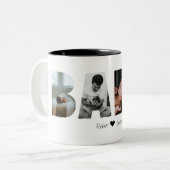 Baba Foto Collage Geschenk Vater oder Opa Zweifarbige Tasse (Vorderseite Links)
