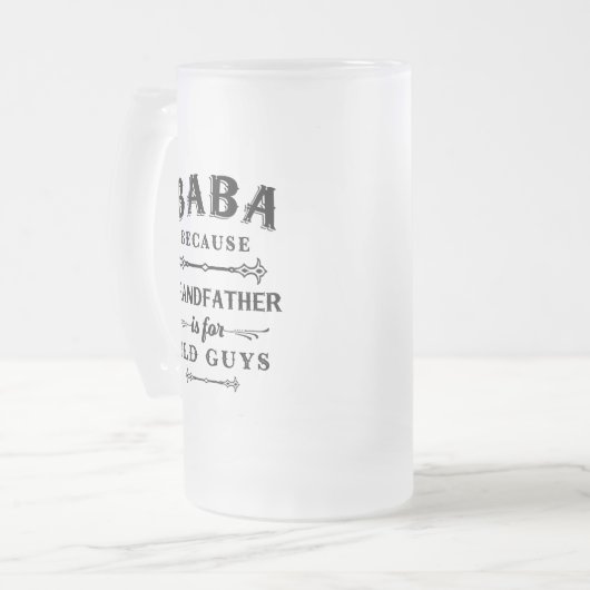 Baba | Großvater von Funny ist für alte Typ Mattglas Bierglas (Vorderseite Links)
