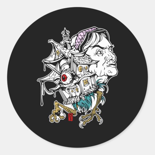 Baba Jaga Baba Yaga Runder Aufkleber (Vorderseite)