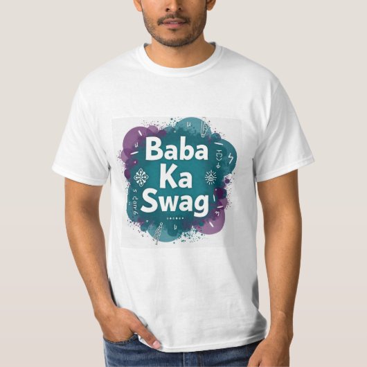 Baba Ka Swag | Bold Desi Abstract Hindi Graphic  T-Shirt (Vorderseite)