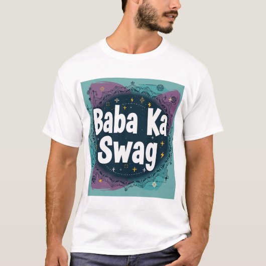 Baba Ka Swag | Bold Desi Abstract Hindi Graphic  T-Shirt (Vorderseite)