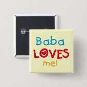 Baba Lieben Me T - Shirt und Geschenke Button (Vorne & Hinten)