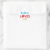 Baba Lieben Me T - Shirt und Geschenke Runder Aufkleber (Tasche)