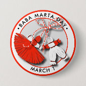 Baba Marta Day Martenitsa Button (Vorderseite)