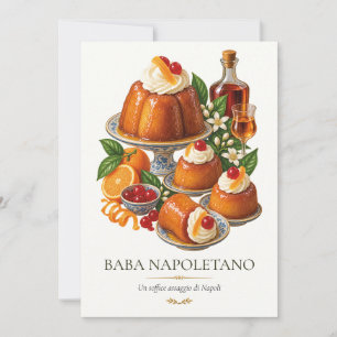 Baba Napoletano – Vintage italienisches Dessert Einladung