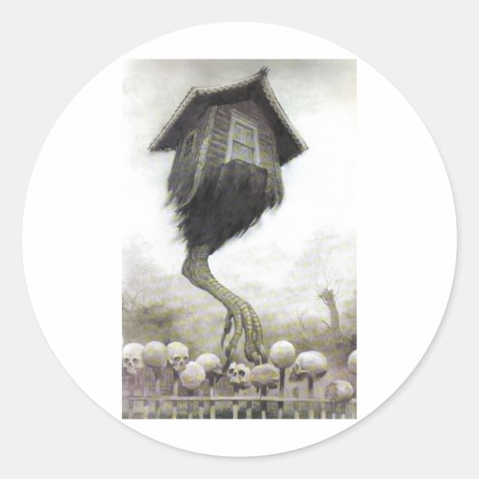Baba Yaga Runder Aufkleber (Vorderseite)