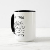 Baba Yaga Tasse. Babushka. Baba Yaga Kitchen Witch Tasse (Vorderseite Links)