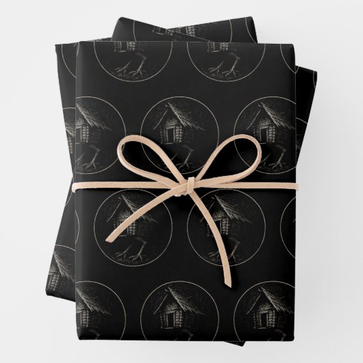 Baba Yaga's Hut Spooky Folklore Geschenkpapier Set (Beispiel)