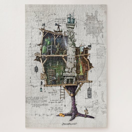 Baba Yagas Hütte auf Hühnerbeinen Puzzle (Vertikal)
