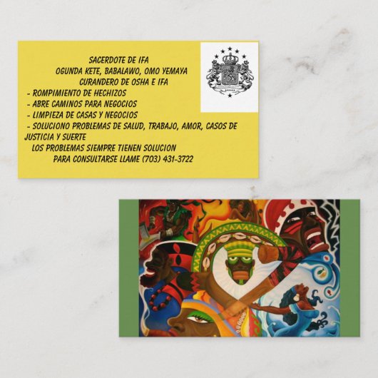 Babalawo Visitenkarten Visitenkarte (Vorne/Hinten)