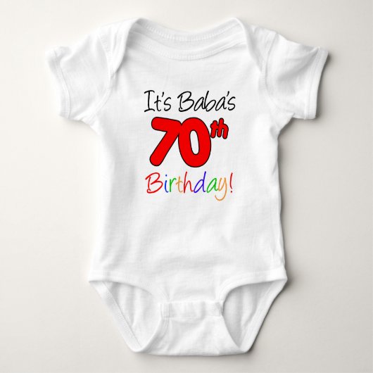 Babas 70. Geburtstag Baby Strampler (Vorderseite)