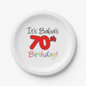 Babas 70. Geburtstag Pappteller (Vorderseite)