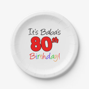 Babas 80. Geburtstag Pappteller