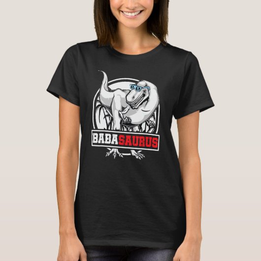Babasaurus Rex Dinosaur Retro Baba Saurus Familie T-Shirt (Vorderseite)