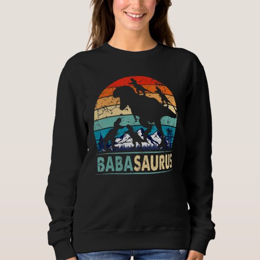 Babasaurus T Rex Baba Dinosaurier 4 Kinder Da des  Sweatshirt (Vorderseite)