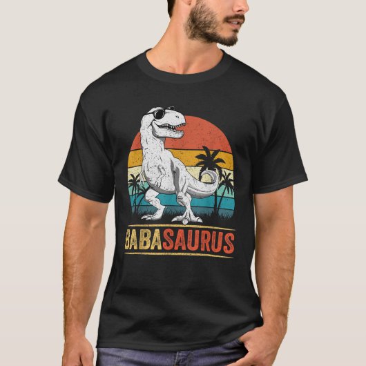 Babasaurus T rex Dinosaur Funny Baba Saurus Famili T-Shirt (Vorderseite)