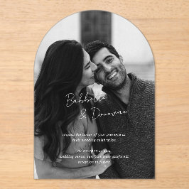 Babbette Minimalistisches Foto Moderne Hochzeit Acryleinladungen