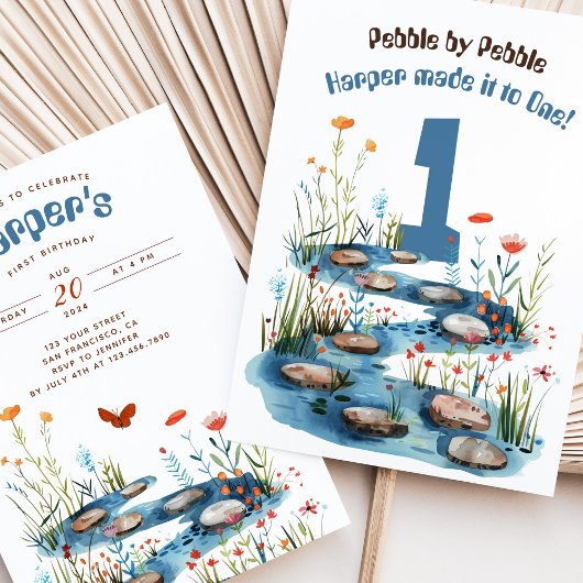 Babbling Brook erster Geburtstag Einladung