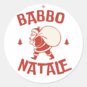 Babbo Natale Italian Santa Renna Frohe Weihnachten Runder Aufkleber (Vorderseite)