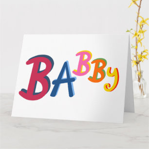 BABBY Black Country Worte Neue Babykarte Karte