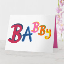 BABBY Black Country Worte Neue Babykarte
