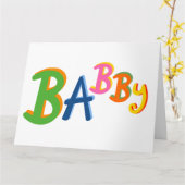 BABBY Black Country Worte Neue Babykarte Karte (Gelbe Blume)