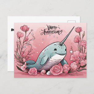 Babby Narwhal Jahrestag Postkarte