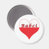 Babci Polnisches Herz Magnet (Vorderseite/Rückseite)