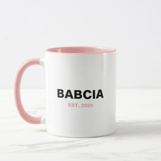 Babcia Est. Jahr - Das perfekte Oma-Geschenk Tasse (Links)
