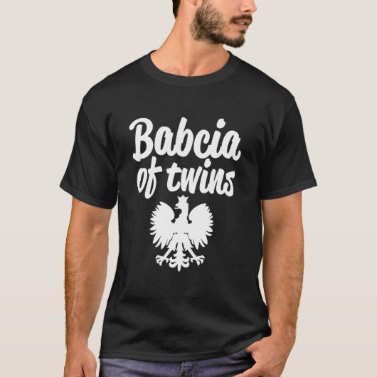 Babcia Of Twins Polish Eagle T-Shirt (Vorderseite)