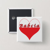 Babcia Polnisches Herz Button (Vorne & Hinten)