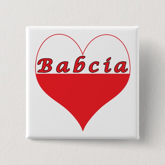 Babcia Polnisches Herz Button (Vorderseite)