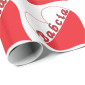 Babcia polnisches Herz Geschenkpapier (Rolleneckpunkt)