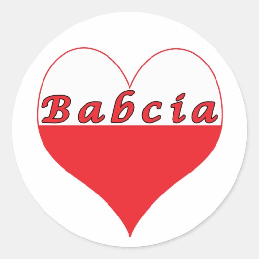 Babcia Polnisches Herz Runder Aufkleber (Vorderseite)