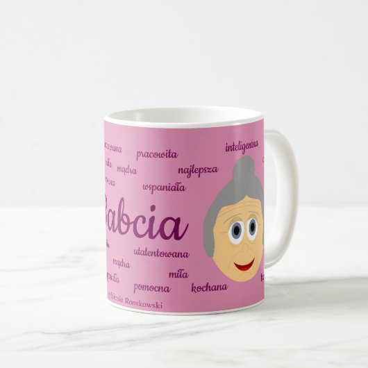 Babcia - rosa kaffeetasse (VorderseiteRechts)