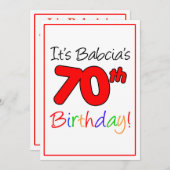 Babcia's 70. Meilenstein Geburtstagsfeier Einladung (Vorne/Hinten)