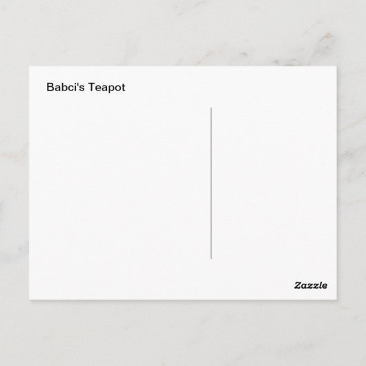 Babcis Teapot Postkarte (Rückseite)