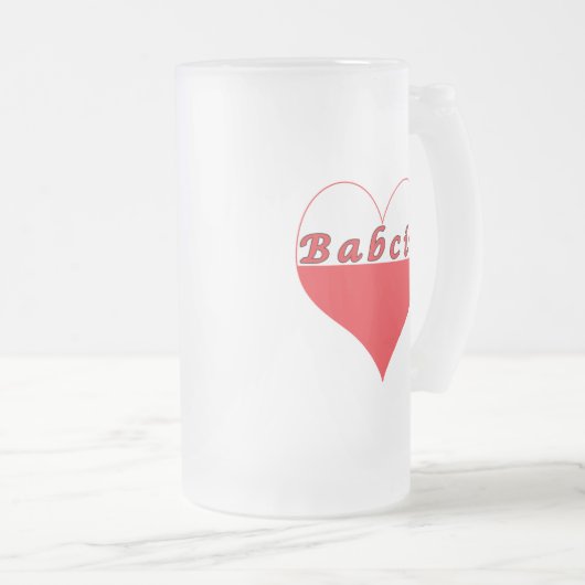 Babciu Polnisches Herz Mattglas Bierglas (VorderseiteRechts)
