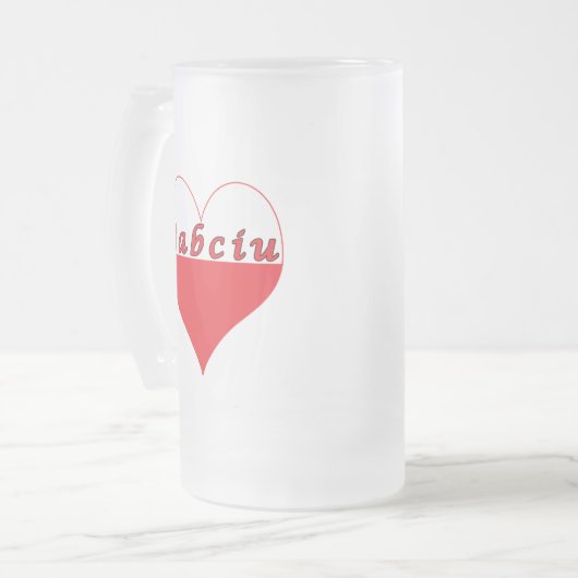 Babciu Polnisches Herz Mattglas Bierglas (Vorderseite Links)