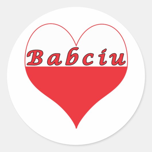 Babciu Polnisches Herz Runder Aufkleber (Vorderseite)