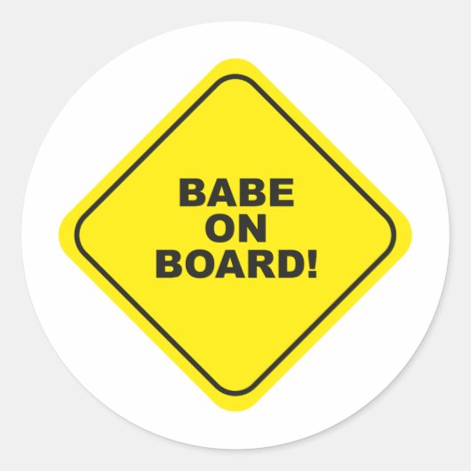 Babe an Bord Runder Aufkleber (Vorderseite)