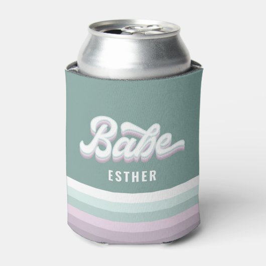 Babe bachelorette Hochzeit funky Retro 80's pastel Dosenkühler (Kanne Vorderseite)