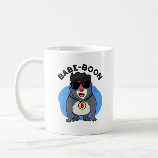 Babe-boon Funny Animal Monkey Baboon Pun Kaffeetasse (Links)