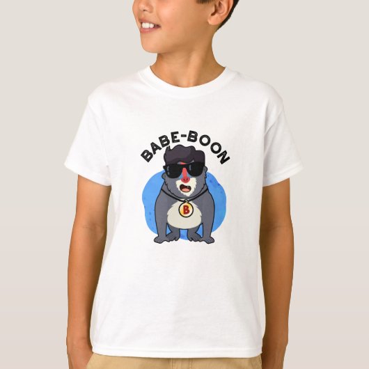 Babe-boon Funny Animal Monkey Baboon Pun T-Shirt (Vorderseite)