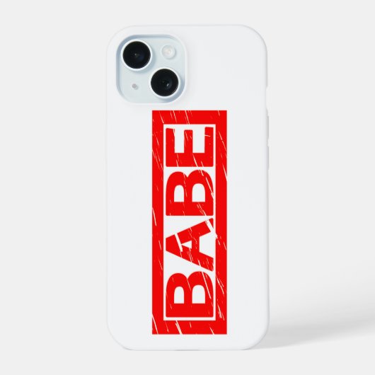 Babe Briefmarke iPhone 15 Hülle (Rückseite)