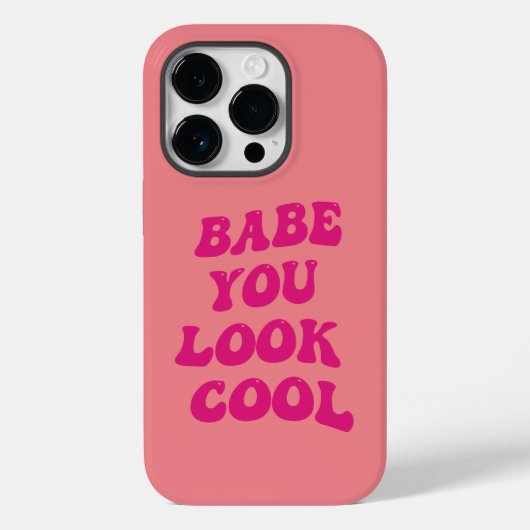 babe du siehst cool Pink Italienisch Moderne Schri Case-Mate iPhone Hülle (Rückseite)